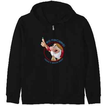 Discover Disney Snow White St. Patrick's Day Grumpy No Pinching! Zip Hoodies