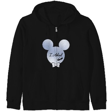 Discover Disney I Asked Proposal Engagement Ring Bow Tie Mickey Zip Hoodies