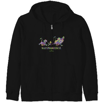 Discover Disneyss The Lion King Hakuna Matata Paint Splatter Silhouette Zip Hoodies