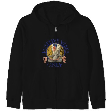 Discover Disneyss Lion King Rafiki Meditating Positive Vibes Only Zip Hoodies