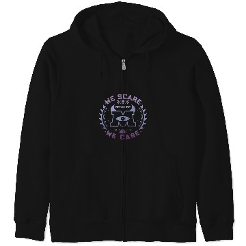 Discover Disney Pixar Monsters Inc. We Scare Because We Care Logo Zip Hoodies