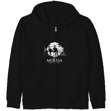 Discover Disney Mufasa The Lion King Movie Black & White Characters Zip Hoodies