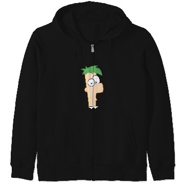 Discover Disney Phineas And Ferb Large Ferb Face Zip Hoodies