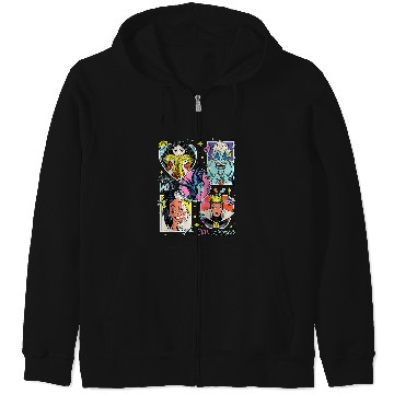Discover Disney Villains Wonderfully Wicked Colorful Retro Poster Raglan Baseball Tee Zip Hoodies