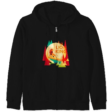 Discover Disneyss The Lion King Simba Pride Rock Paper Cut Chest Logo Zip Hoodies