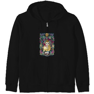 Discover Disney Beauty And The Beast Belle Surrounded Graphic Zip Hoodies