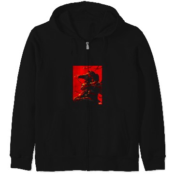 Discover Disney Mulan and Khan Red Poster Graphic Zip Hoodies