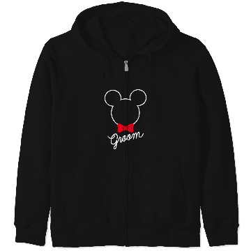 Discover Disney Mickey Mouse Bowtie Groom Wedding Zip Hoodies