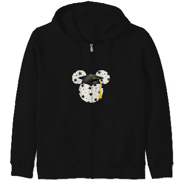Discover Disney Mickey Head Graduation Hat Star Fill Zip Hoodies