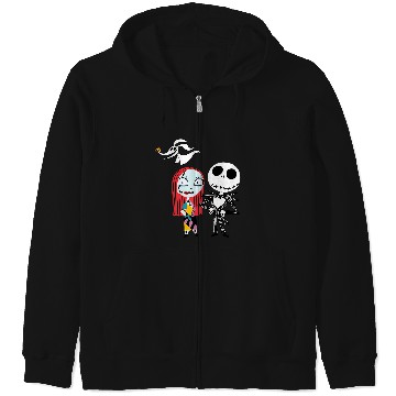 Discover Disneyss Nightmare Before Christmas Dark Jack Sally Zip Hoodies