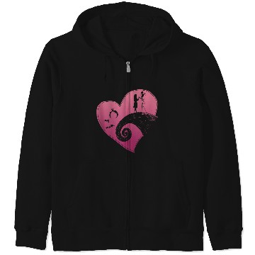 Discover Disneyss The Nightmare Before Christmas Jack And Sally Heart Zip Hoodies