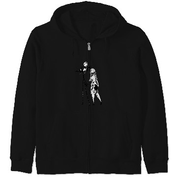 Discover Disneyss The Nightmare Before Christmas Jack Sally Line Art Zip Hoodies