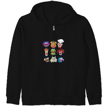Discover Disney The Muppets Classic Characters Group Shot Logo Zip Hoodies