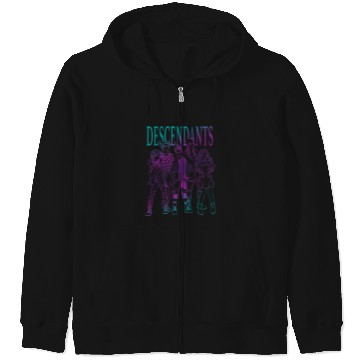 Discover Disney Descendants Group Gradient Outline Poster Zip Hoodies