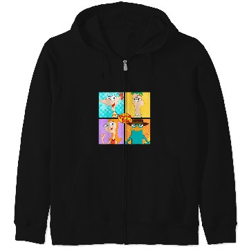 Discover Disney Phineas And Ferb Character Box Up Zip Hoodies