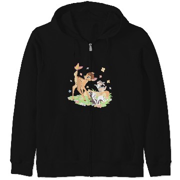 Discover Disney Bambi Thumper & Flower Pastel Spring Easter Butterfly V-Neck Zip Hoodies