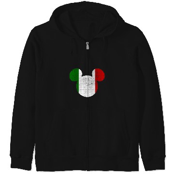 Discover Disney Mickey Mouse Logo Italy Flag Fill Zip Hoodies