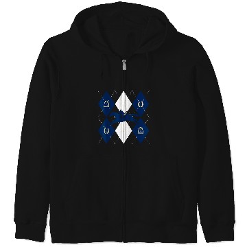 Discover Disney Mickey Mouse Horse Racing Silhouette Argyle Pattern Zip Hoodies