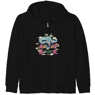 Discover Disneyss Donald Duck Lunar New Year Flying Dragon In The Sky Zip Hoodies