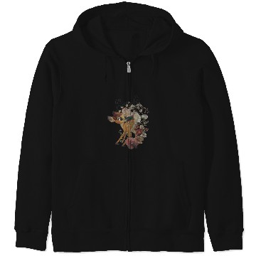 Discover Disney Bambi Vintage Floral Poster Zip Hoodies