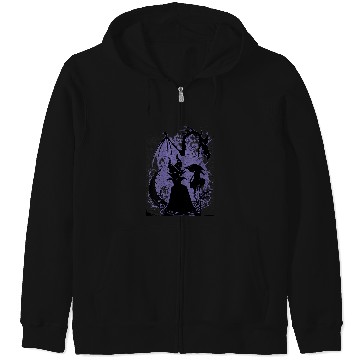 Discover Womens Disney Sleeping Beauty Maleficent Dragon Silhouette V-Neck Zip Hoodies