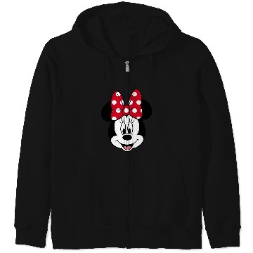 Discover Disney Minnie Mouse Pretty Face Classic Logo Zip Hoodies