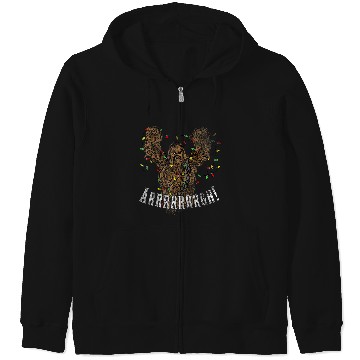 Discover Star Warss Chewbacca Roar Christmas Lights Distressed Disneyss+ Zip Hoodies