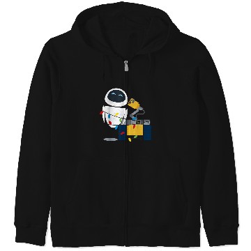 Discover Disneyss Pixar Wall E Eve Christmas Light Wrap Graphic Zip Hoodies