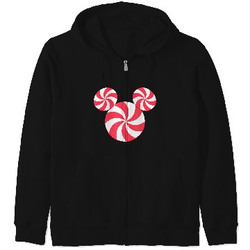 Discover Disneyss New Mickey Icon Christmas Peppermint Candy Holiday Zip Hoodies