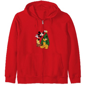 Discover Mickey Mouse And Pluto Christmas Tree Zip Hoodies,Christmas Disney Zip Hoodies,Pluto Zip Hoodies,Mickey Mouse Zip Hoodies