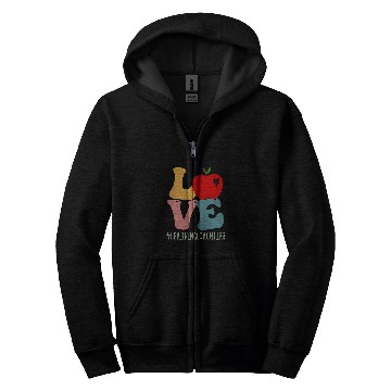Discover Learning Coachs Love Apple Groovy Retro Cute Back To School Zip Hoodies