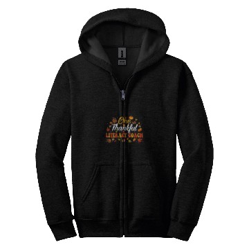 Discover One Thankful Literacy Coachs Fall Leaves Autumn Thanksgiving Zip Hoodies