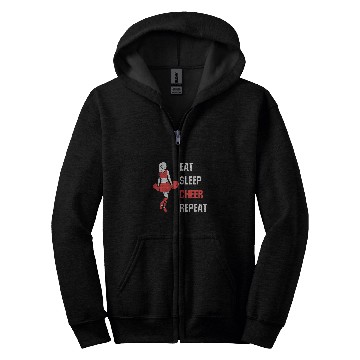 Discover Eat Sleep Cheer Repeat vintages Cheerleading Coach Zip Hoodies