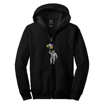 Discover Non Binary Astronaut Balloon Non Binary Flag Nonbinary Pride Zip Hoodies