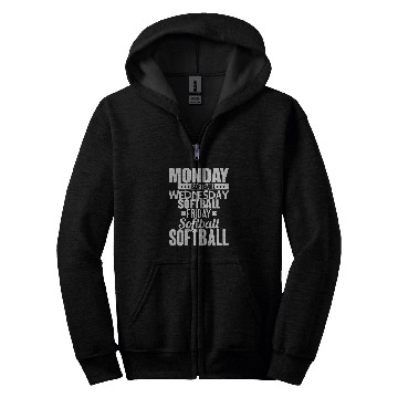 Discover Monday Softball Wednesday Softball Friday Softball Softball Zip Hoodies