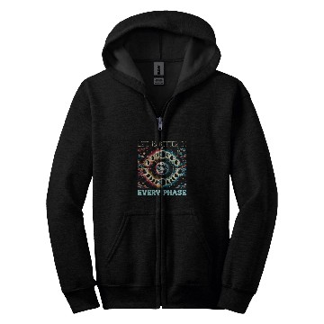 Discover Moon Phase Full Moon Lunar Eclipse Astronomer Astronomy 6 Zip Hoodies