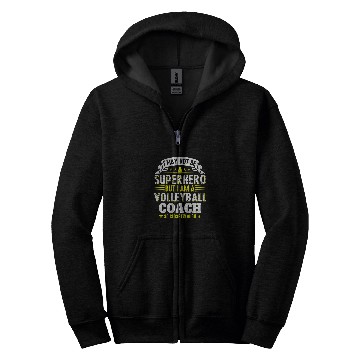 Discover Volley Coaching Team Superhero Volleyball Coach Zip Hoodies