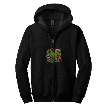 Discover Dinosaur Pet Santa Saurus Merry Christmas Dinosaur Hot Chocolate Leopard Zip Hoodies