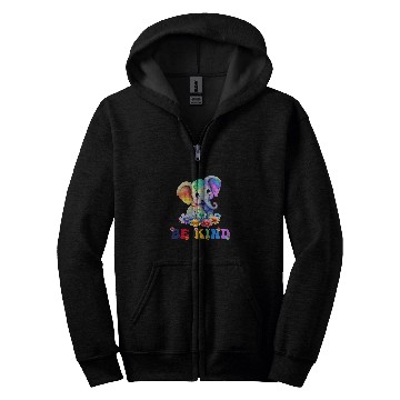 Discover Elephant Mammal Be Kind Cute Elephant Mom Kids Kindness Graphic Zip Hoodies