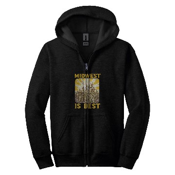 Discover Farmer Midwest Is bests Retro Cornfield Midwestern Farm Corn Zip Hoodies