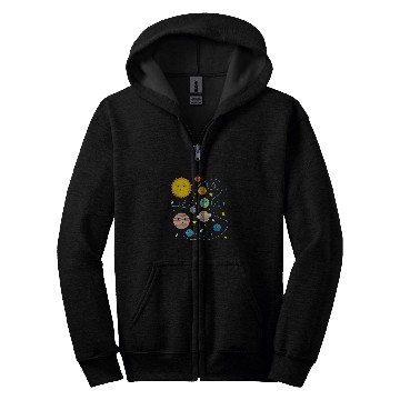 Discover Solar System Space Planets Astronaut Science Distressed Zip Hoodies