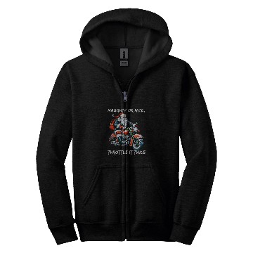 Discover Naughty or Nice Throttle It Twice Motorcycle Christmas 21 Zip Hoodies