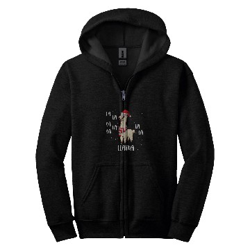 Discover Llama Pet Christmas llama Fa La La Zip Hoodies