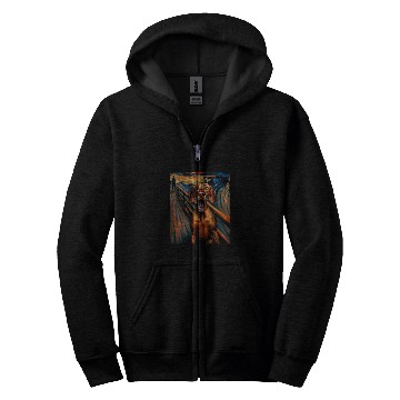 Discover Expressionist Artsy Vizsla Dog Artistic Vizsla Zip Hoodies