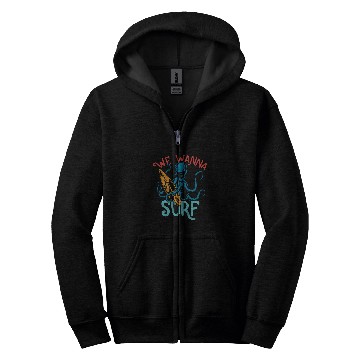 Discover Octopus Pet We Wanna Surf Zip Hoodies