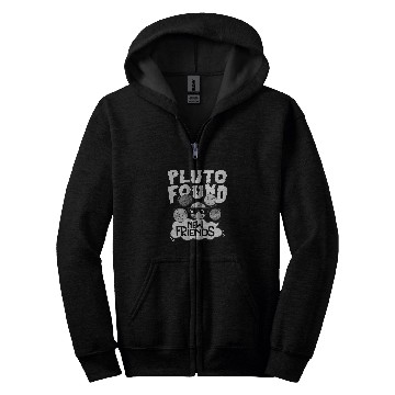 Discover Pluto Found New Friends Pluto Lover Astronomer 1 Zip Hoodies