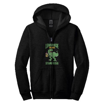 Discover Dinosaur Pet TRex Lemonade Stand Boss Kids Lemon Squad Zip Hoodies