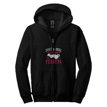 Discover Ferret Pet Just A Girl Who Loves Ferrets Gift for Ferret Lovers Zip Hoodies