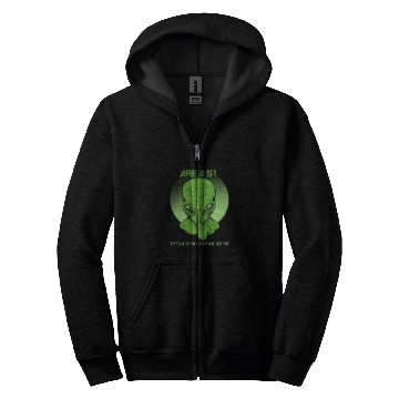 Discover Aliens UFO Area 51 T Roswell Coordinates UFO Alien UFO Flying Saucer Zip Hoodies