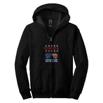 Discover Sport Bowling President of Bowling Phrase Bowling Beginners Zip Hoodies